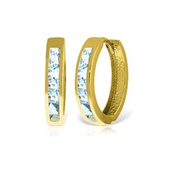 Genuine 1.20 ctw Aquamarine Earrings 14KT Yellow Gold - REF-58V7W