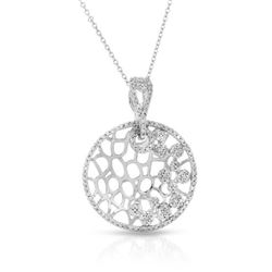 Natural 0.61 CTW Diamond Necklace 14K White Gold - REF-63K2R