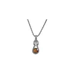 Genuine 0.65 ctw Garnet Necklace 14KT White Gold - REF-73V7W