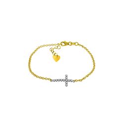 Genuine 0.18 ctw Diamond Anniversary Bracelet 14KT Yellow Gold - REF-61V8W