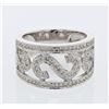 Image 1 : Natural 0.43 CTW Diamond Ring W=12MM 18K Gold - REF-89F3M