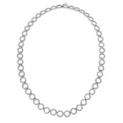Natural 12.86 CTW Diamond Necklace 18K White Gold - REF-904N5Y