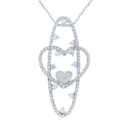 Natural 2.28 CTW Diamond Necklace 14K White Gold - REF-214F2M