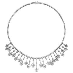 Natural 5.32 CTW Diamond Necklace 14K White Gold - REF-534W6H