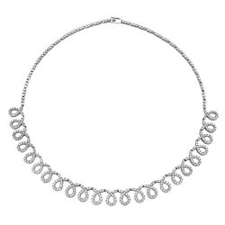 Natural 5.03 CTW Diamond Necklace 14K White Gold - REF-416K7R