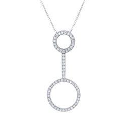 Natural 0.71 CTW Diamond Necklace 18K White Gold - REF-115N2Y