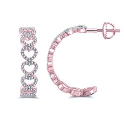 Natural 0.28 CTW Diamond Earrings 14K Rose Gold - REF-34W2H