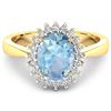 Image 3 : Natural 2.29 CTW Aquamarine & Diamond Ring 14K Yellow Gold - REF-45M2T