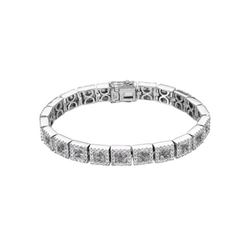 Natural 11.04 CTW Pink Sapphire & Diamond Bracelet 14K White Gold - REF-453T6X