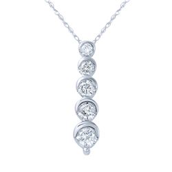 Natural 0.53 CTW Diamond Necklace 14K White Gold - REF-72W2H