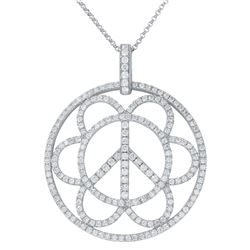 Natural 1.55 CTW Diamond Necklace 14K White Gold - REF-151T2X