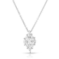 Natural 0.41 CTW Marquise Necklace 18K White Gold - REF-70F2M