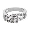 Image 1 : Natural 0.69 CTW Baguette & Diamond Ring 18K White Gold - REF-117W2H
