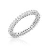 Image 1 : Natural 1 CTW Princess Diamond Band Ring 18K White Gold - REF-128K7R