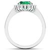 Image 2 : Natural 2.39 CTW Zambian Emerald & Diamond Ring 14K White Gold - REF-51H2M