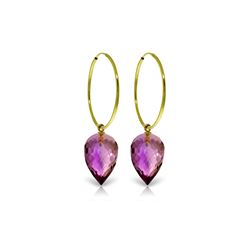 Genuine 19 ctw Amethyst Earrings 14KT Yellow Gold - REF-38M6T