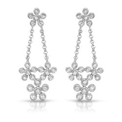 Natural 0.18 CTW Diamond Earrings 14K White Gold - REF-35F3M