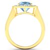 Image 2 : Natural 2.18 CTW Aquamarine & Diamond Ring 14K Yellow Gold - REF-79N7R