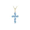 Image 1 : Genuine 1.50 ctw Blue Topaz Necklace 14KT Yellow Gold - REF-32H8X