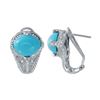Image 1 : Natural 6.82 CTW Turquoise & Diamond Earrings 14K White Gold - REF-117F2M
