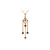 Image 1 : Genuine 1.50 ctw Citrine & Garnet Necklace 14KT Rose Gold - REF-29Y7F