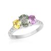Image 1 : Natural 2.16 CTW Multi-Sapphire & Diamond Ring 14K White Gold - REF-65K7R