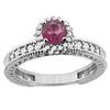 Image 1 : 0.95 CTW Rhodolite & Diamond Ring 14K White Gold - REF-66X2M