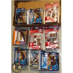 LOT OF 9  ASSORTED MLB/NHL MCFARLANE FIGURES
