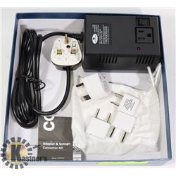 BOX WITH NEW ADAPTER & VOLTAGE