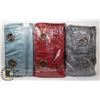 Image 1 : BOX WITH THREE CURTAIN SETS - RED, GREY &