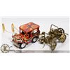 Image 1 : 2 X DIE CAST BRASS & TIN CARS DECOR