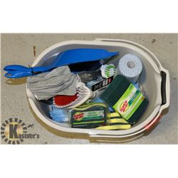 HOUSEHOLD CLEANING SUPPLIES- ASSORTED IN BUCKET