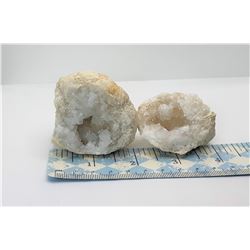 2)  SPLIT QUARTZ GEODE