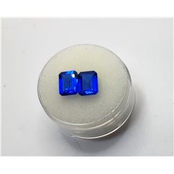 20)  LOT OF 2 MATCHED BLUE SPINEL