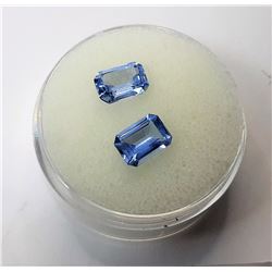 16)  LOT OF 2 MATCHED EMERALD CUT LAB