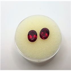 21)  LOT OF 2 MATCHED OVAL NATURAL RUBY