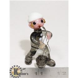 1960'S HAND BLOWN GLASS CHIMNEY SWEEPER