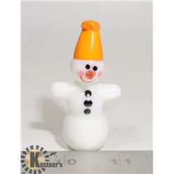 1960'S HAND BLOWN GLASS SNOWMAN