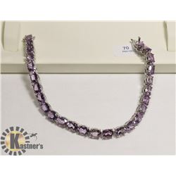 SILVER AMETHYST BRACELET (7.5" LONG)