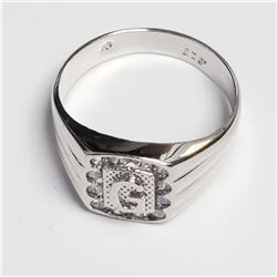 SILVER CUBIC ZIRCONIA  RING (~SIZE 10)