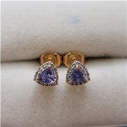 SILVER TANZANITE(2CT)  EARRINGS
