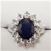 Image 1 : SILVER RHODIUM PLATED SAPPHIRE(4CT) RING