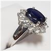 Image 2 : SILVER RHODIUM PLATED SAPPHIRE(4CT) RING