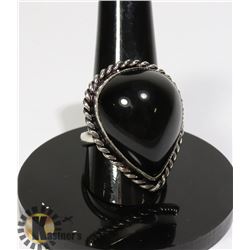 #92-BLACK OBSIDIAN RING SIZE 8