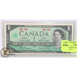 1967 CANADIAN DOLLAR BILL - CIRCULATED