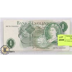BANK OF ENGLAND - ONE POUND BILL