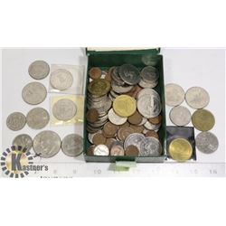 BOX OF MISCELLANEOUS COINS