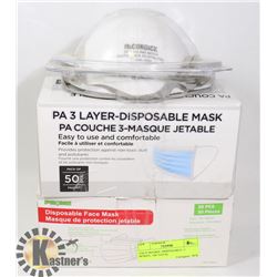 FACE MASKS- DISPOSABLE- 2 BOXES- 100 TOTAL