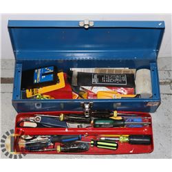 METAL TOOLBOX WITH ASSORTED TOOLS