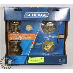 SCHLAGE SECURITY SET- 1 DEADBOLT & 1 KEYED